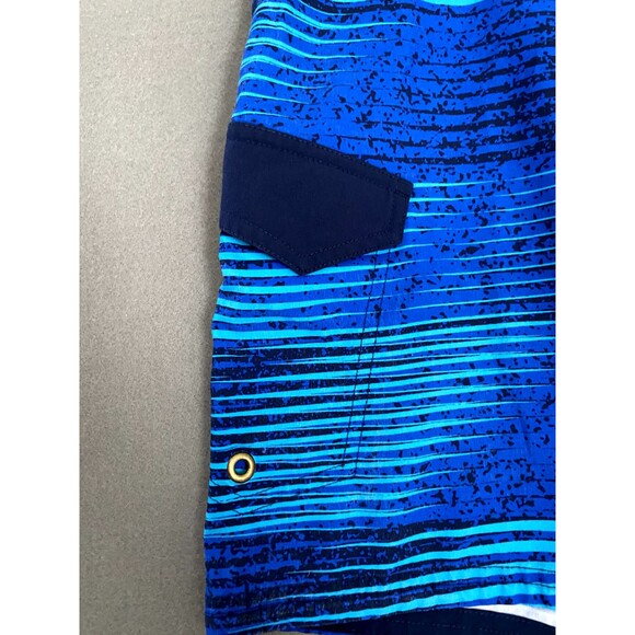 Nike Swim Shorts Men 30 Blue Board Trunks Swoosh Performance Green Bottoms - Picture 13 of 14